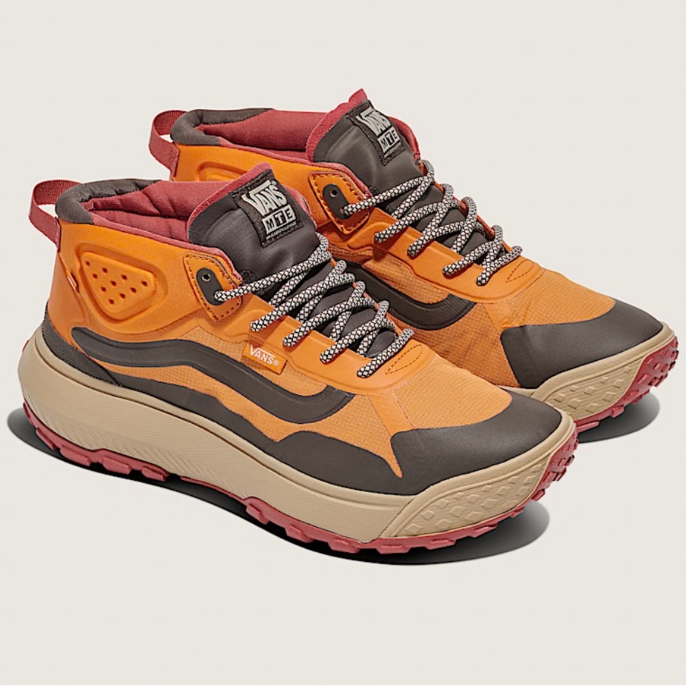 Vans Men's Orange and Gray High-Top Sneakers